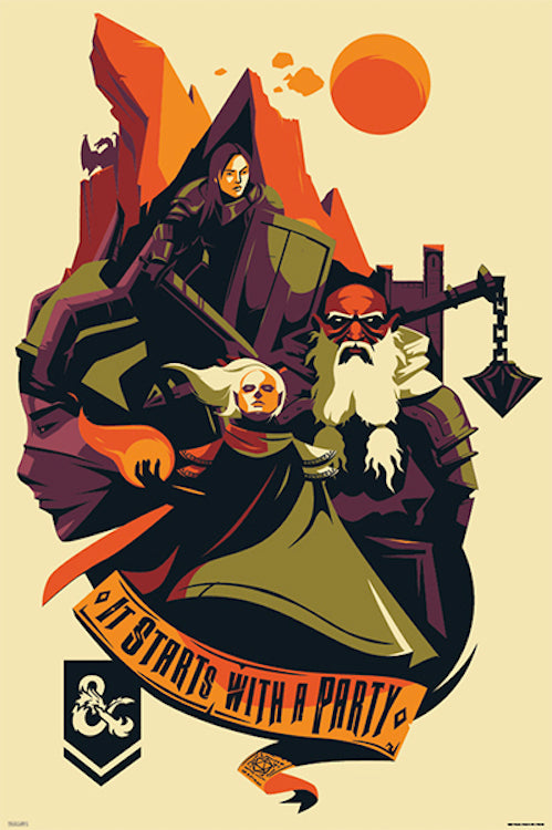 Poster: Dungeons and Dragons - It Starts With a Party | Odin's Place