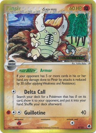 Pinsir (9/101) (Delta Species) (Stamped) [EX: Dragon Frontiers] | Dragon's Lair Comics and Fantasy Houston TX