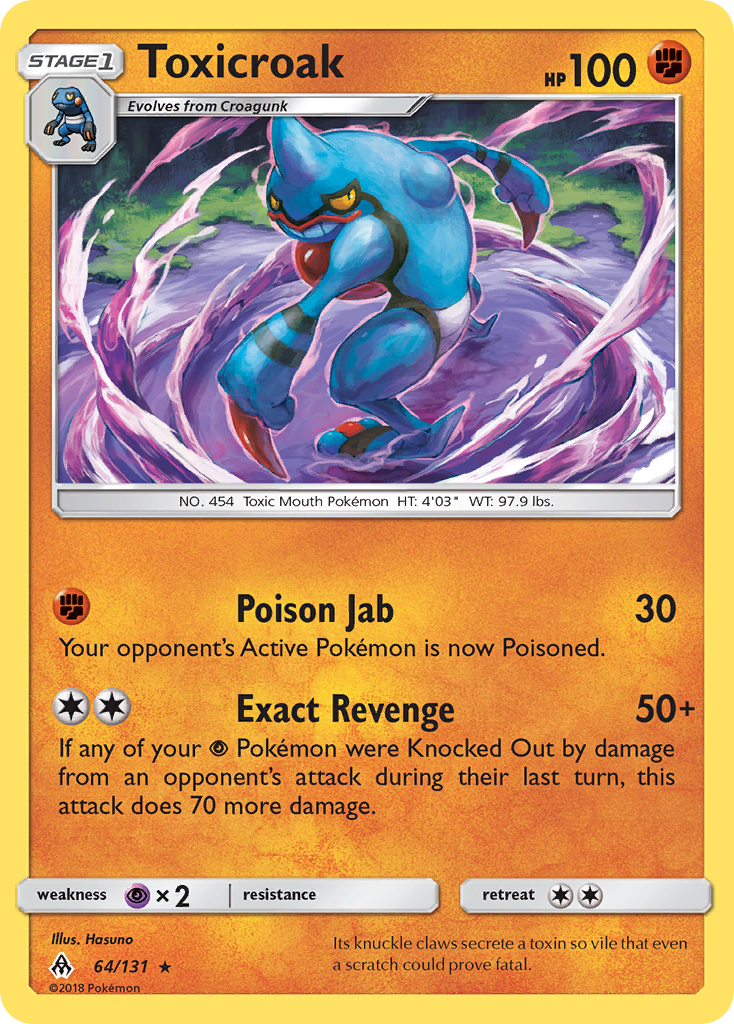 Toxicroak (64/131) [Sun & Moon: Forbidden Light] | Dragon's Lair Comics and Fantasy Houston TX