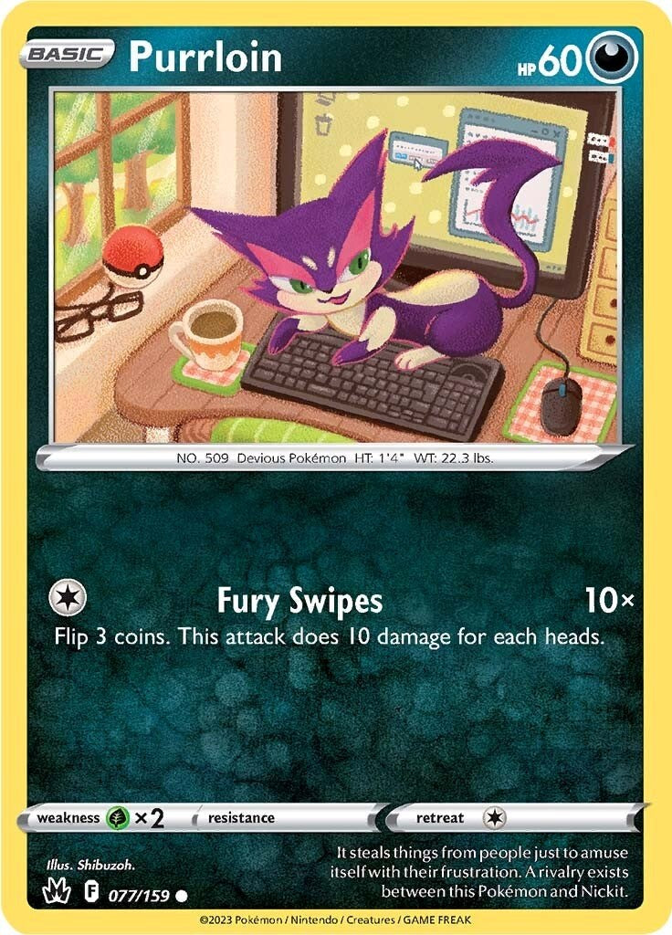 Purrloin (077/159) [Sword & Shield: Crown Zenith] | Dragon's Lair Comics and Fantasy Houston TX