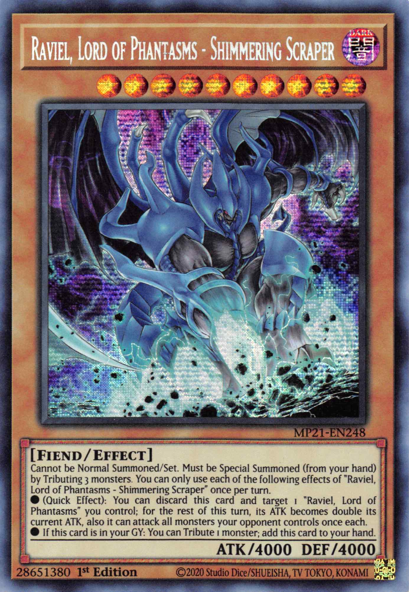 Raviel, Lord of Phantasms - Shimmering Scraper [MP21-EN248] Prismatic Secret Rare | Dragon's Lair Comics and Fantasy Houston TX