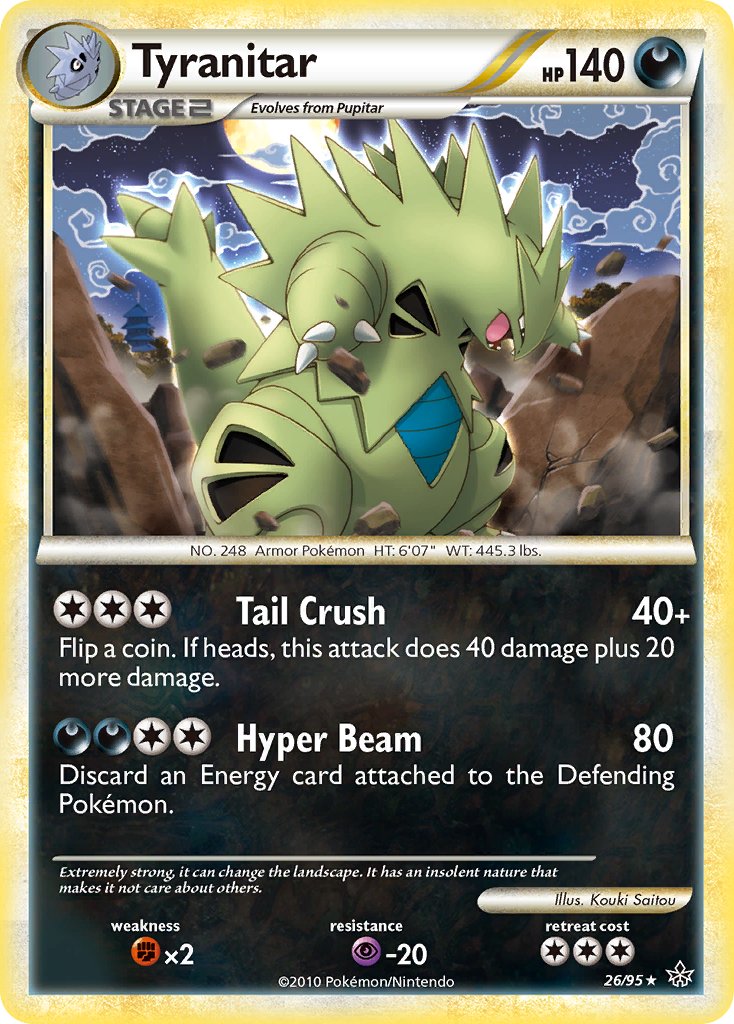 Tyranitar (26/95) (Theme Deck Exclusive) [HeartGold & SoulSilver: Unleashed] | Dragon's Lair Comics and Fantasy Houston TX