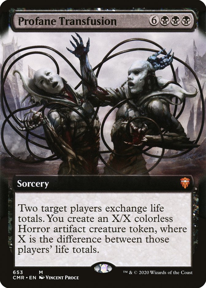 Profane Transfusion (Extended Art) [Commander Legends] | Dragon's Lair Comics and Fantasy Houston TX