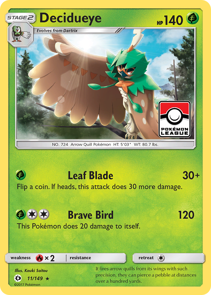 Decidueye (11/149) [Sun & Moon: Base Set] | Dragon's Lair Comics and Fantasy Houston TX