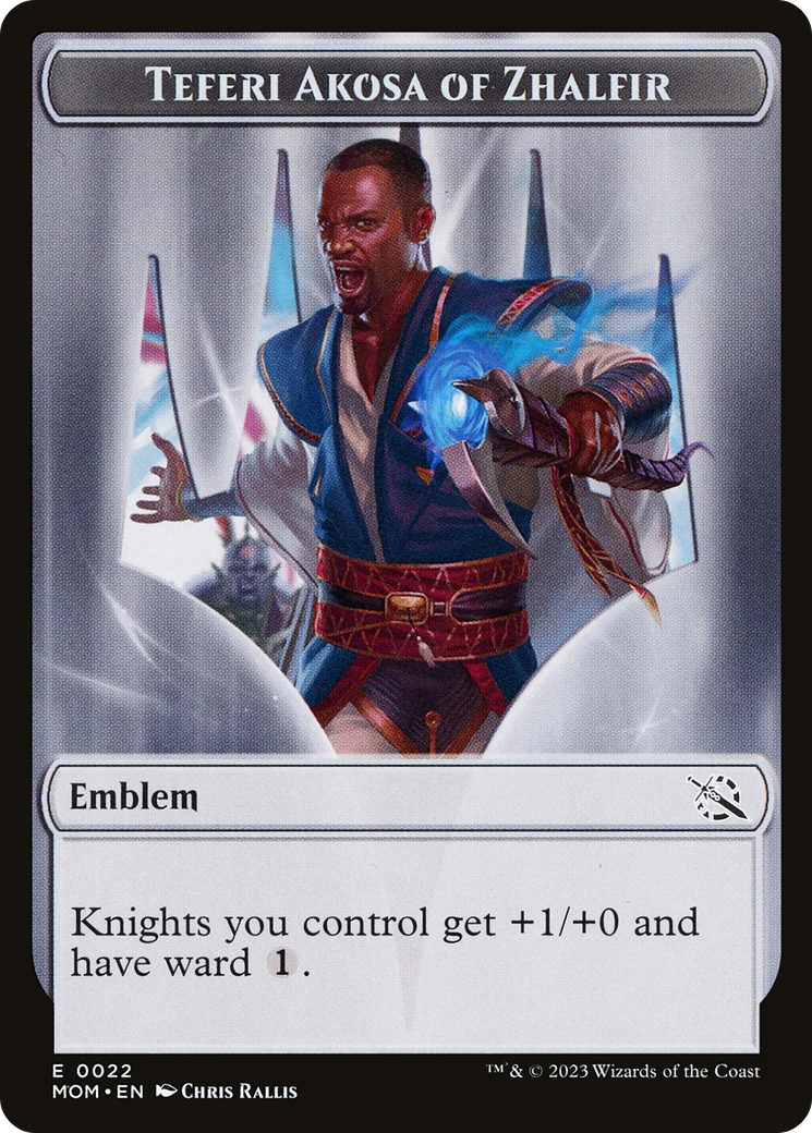 Treasure (21) // Teferi Akosa of Zhalfir Emblem Double-Sided Token [March of the Machine Tokens] | Dragon's Lair Comics and Fantasy Houston TX