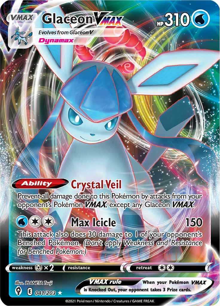 Glaceon VMAX (041/203) [Sword & Shield: Evolving Skies] | Dragon's Lair Comics and Fantasy Houston TX