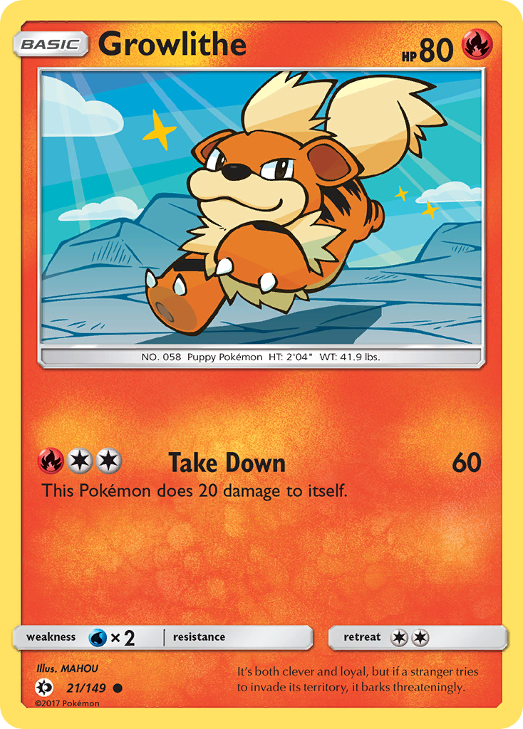 Growlithe (21/149) [Sun & Moon: Base Set] | Dragon's Lair Comics and Fantasy Houston TX