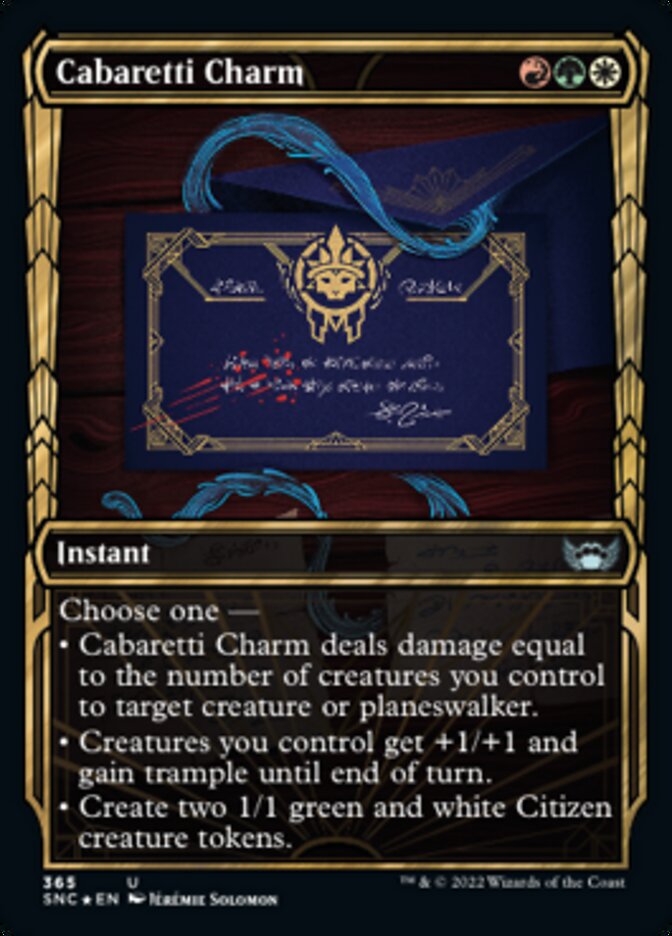 Cabaretti Charm (Showcase Golden Age Gilded Foil) [Streets of New Capenna] | Dragon's Lair Comics and Fantasy Houston TX