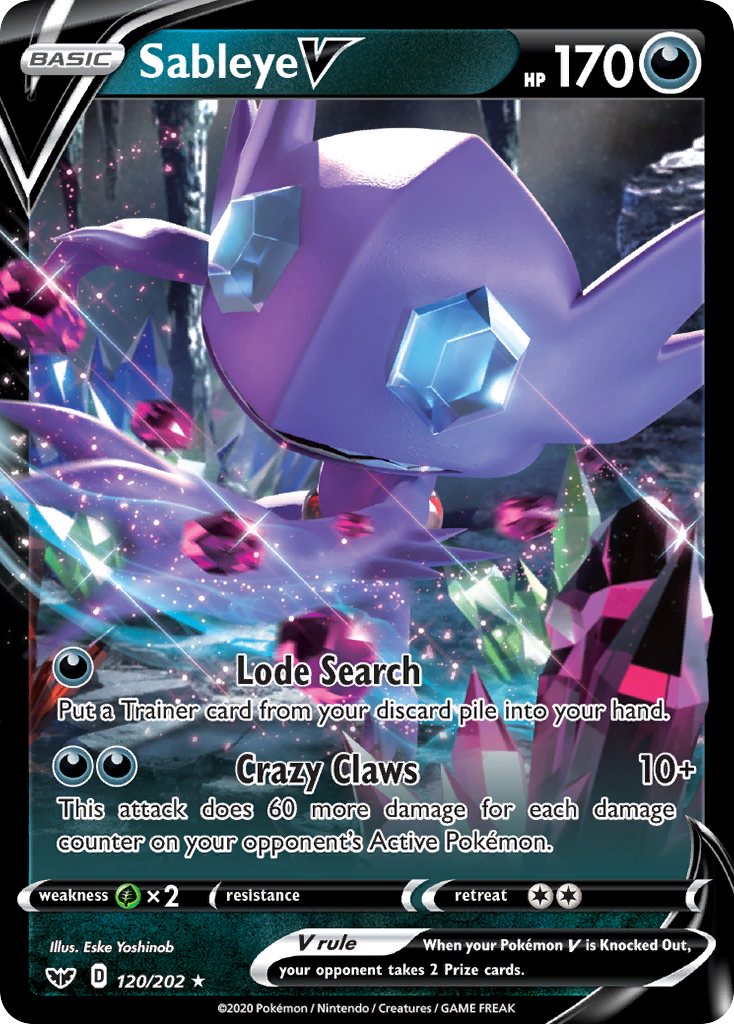 Sableye V (120/202) [Sword & Shield: Base Set] | Dragon's Lair Comics and Fantasy Houston TX