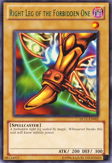 Right Leg of the Forbidden One (Green) [DL11-EN002] Rare | Dragon's Lair Comics and Fantasy Houston TX