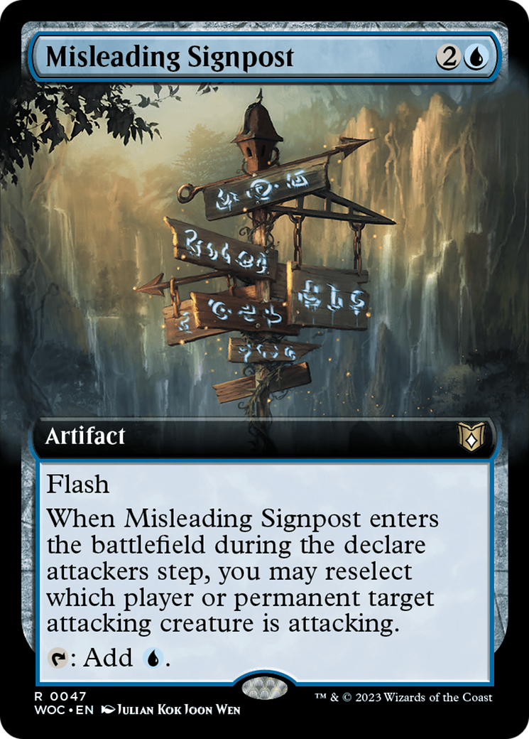 Misleading Signpost (Extended Art) [Wilds of Eldraine Commander] | Dragon's Lair Comics and Fantasy Houston TX