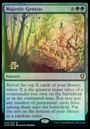 Majestic Genesis [Commander Legends: Battle for Baldur's Gate Prerelease Promos] | Dragon's Lair Comics and Fantasy Houston TX