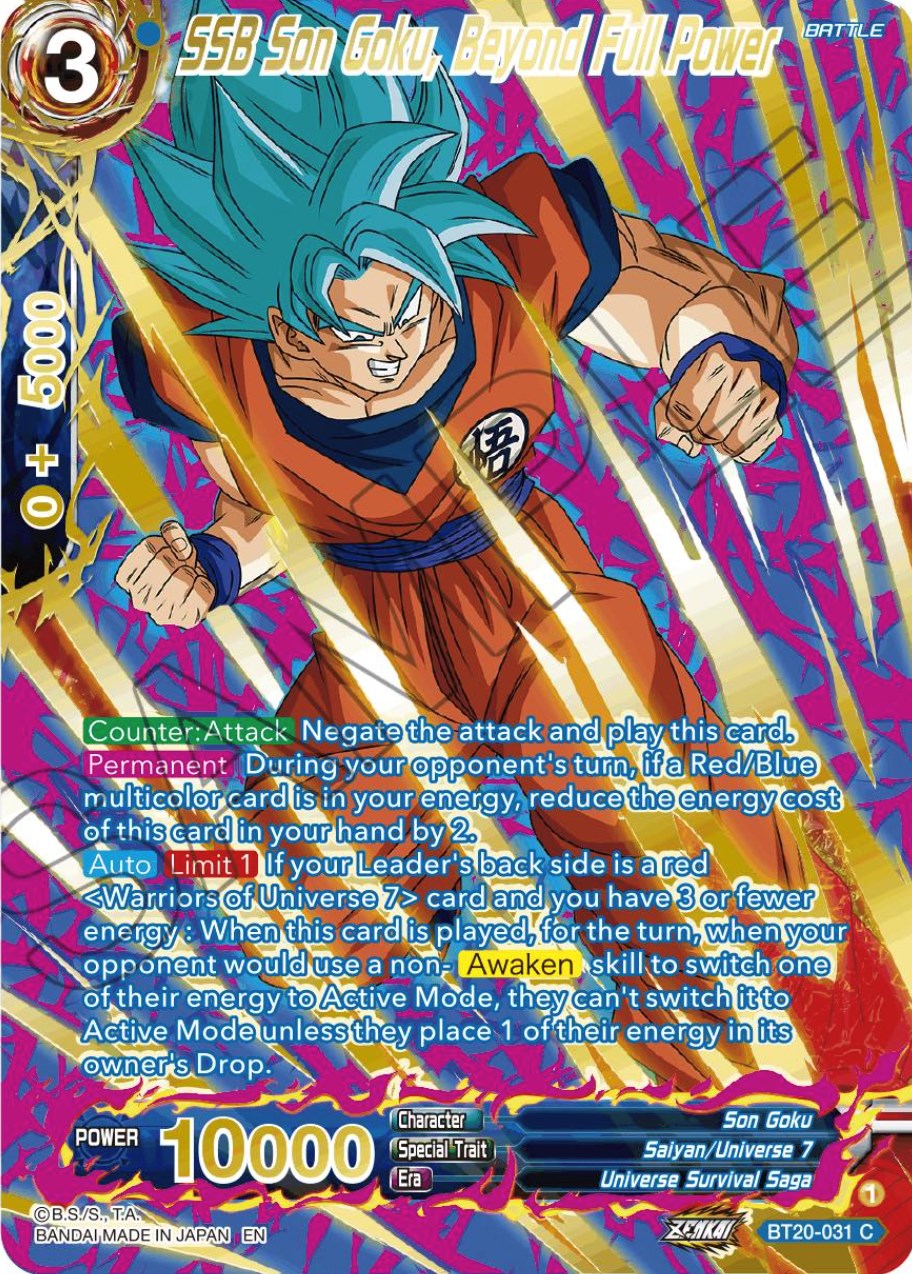 SSB Son Goku, Beyond Full Power (Gold-Stamped) (BT20-031) [Power Absorbed] | Dragon's Lair Comics and Fantasy Houston TX