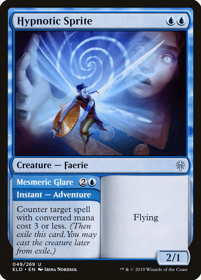 Hypnotic Sprite // Mesmeric Glare [Throne of Eldraine] | Dragon's Lair Comics and Fantasy Houston TX