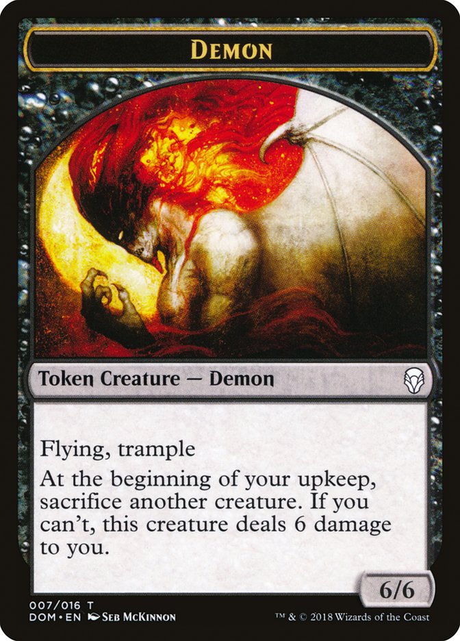 Demon Token [Dominaria Tokens] | Dragon's Lair Comics and Fantasy Houston TX
