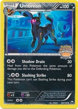 Umbreon (60/108) (Regional Championship Promo Staff) [Black & White: Dark Explorers] | Dragon's Lair Comics and Fantasy Houston TX