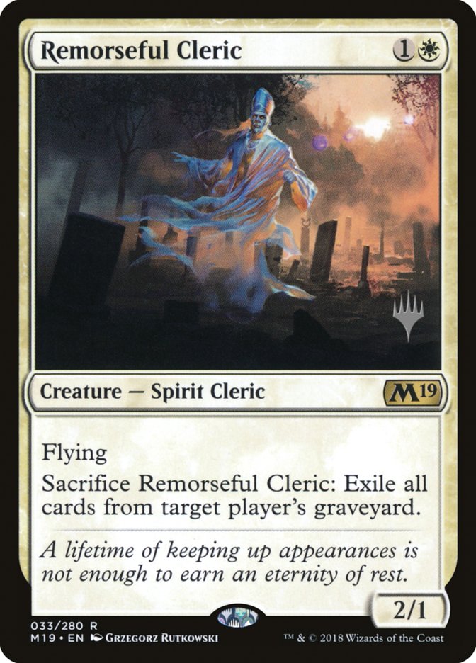 Remorseful Cleric (Promo Pack) [Core Set 2019 Promos] | Dragon's Lair Comics and Fantasy Houston TX