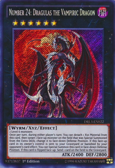 Number 24: Dragulas the Vampiric Dragon [DRL3-EN022] Secret Rare | Dragon's Lair Comics and Fantasy Houston TX