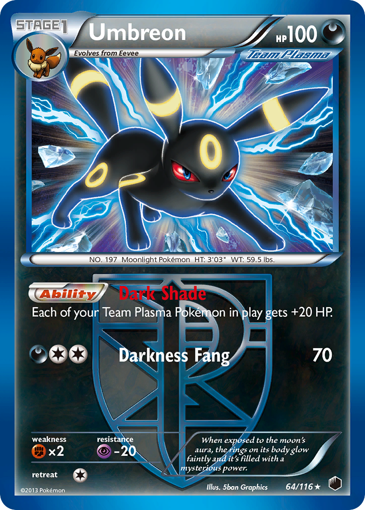 Umbreon (64/116) [Black & White: Plasma Freeze] | Dragon's Lair Comics and Fantasy Houston TX