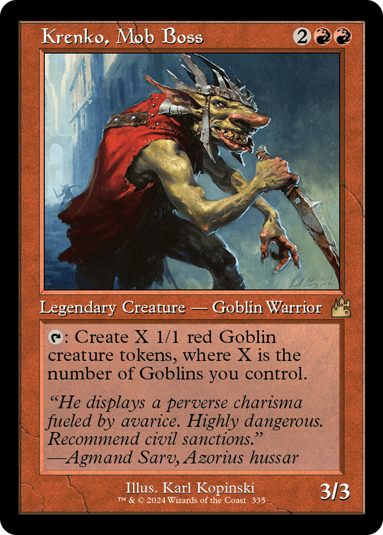 Krenko, Mob Boss (Retro) [Ravnica Remastered] | Dragon's Lair Comics and Fantasy Houston TX