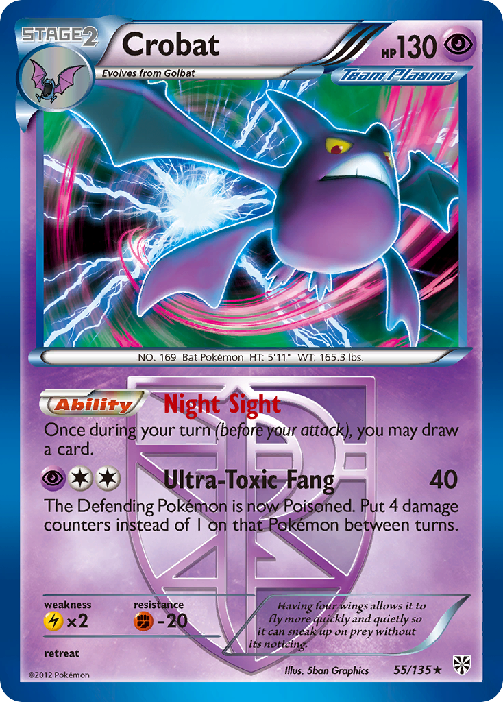 Crobat (55/135) [Black & White: Plasma Storm] | Dragon's Lair Comics and Fantasy Houston TX