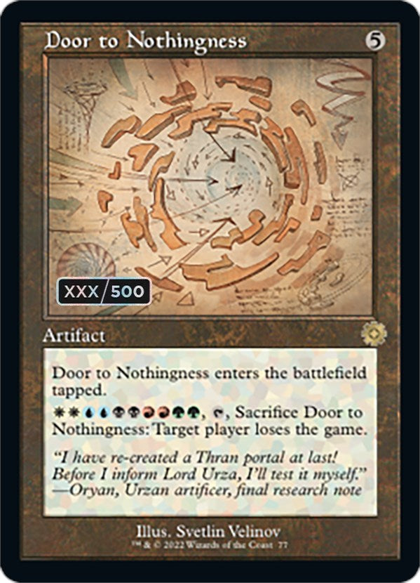 Door to Nothingness (Retro Schematic) (Serialized) [The Brothers' War Retro Artifacts] | Dragon's Lair Comics and Fantasy Houston TX