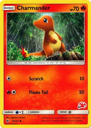 Charmander (18/147) (Charizard Stamp #42) [Battle Academy 2020] | Dragon's Lair Comics and Fantasy Houston TX