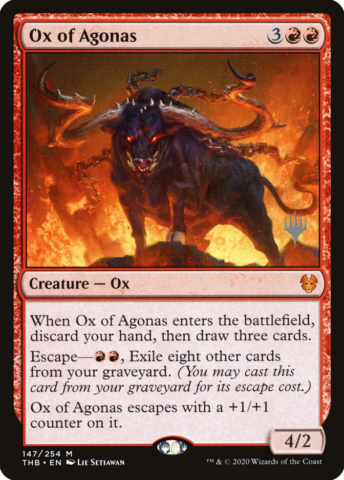 Ox of Agonas (Promo Pack) [Theros Beyond Death Promos] | Dragon's Lair Comics and Fantasy Houston TX