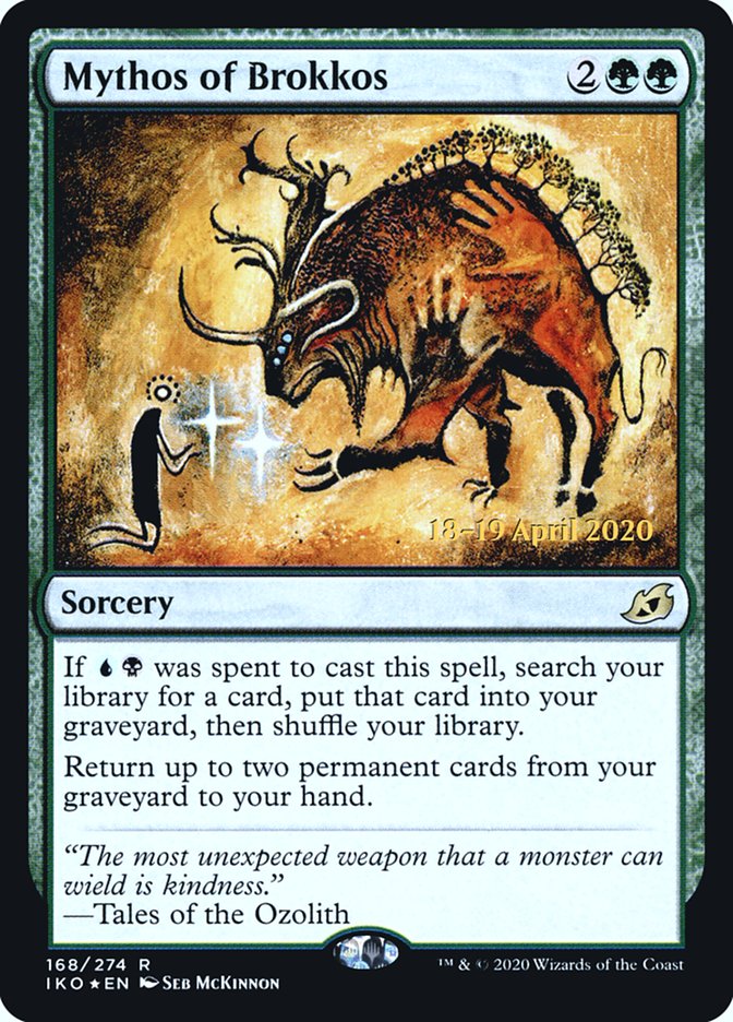 Mythos of Brokkos [Ikoria: Lair of Behemoths Prerelease Promos] | Dragon's Lair Comics and Fantasy Houston TX