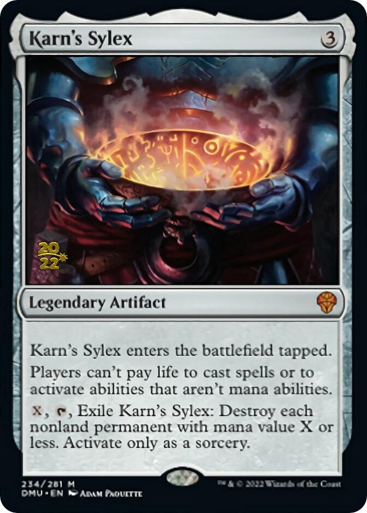 Karn's Sylex [Dominaria United Prerelease Promos] | Dragon's Lair Comics and Fantasy Houston TX