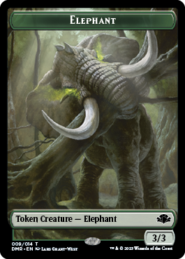 Elephant // Saproling Double-Sided Token [Dominaria Remastered Tokens] | Dragon's Lair Comics and Fantasy Houston TX