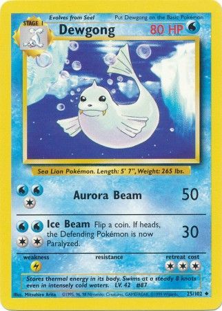 Dewgong (25/102) [Base Set Unlimited] | Dragon's Lair Comics and Fantasy Houston TX