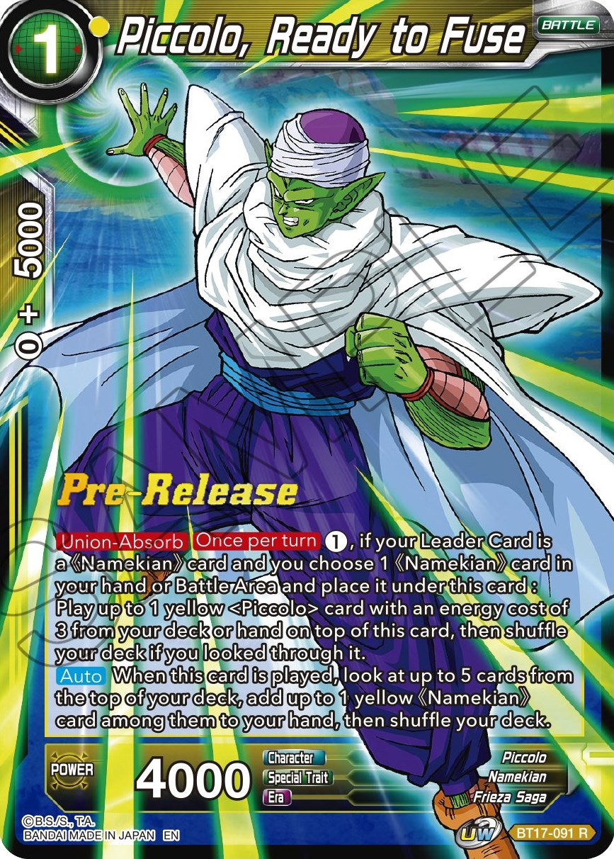 Piccolo, Ready to Fuse (BT17-091) [Ultimate Squad Prerelease Promos] | Dragon's Lair Comics and Fantasy Houston TX