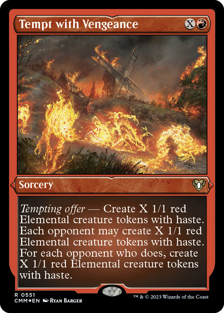 Tempt with Vengeance (Foil Etched) [Commander Masters] | Dragon's Lair Comics and Fantasy Houston TX