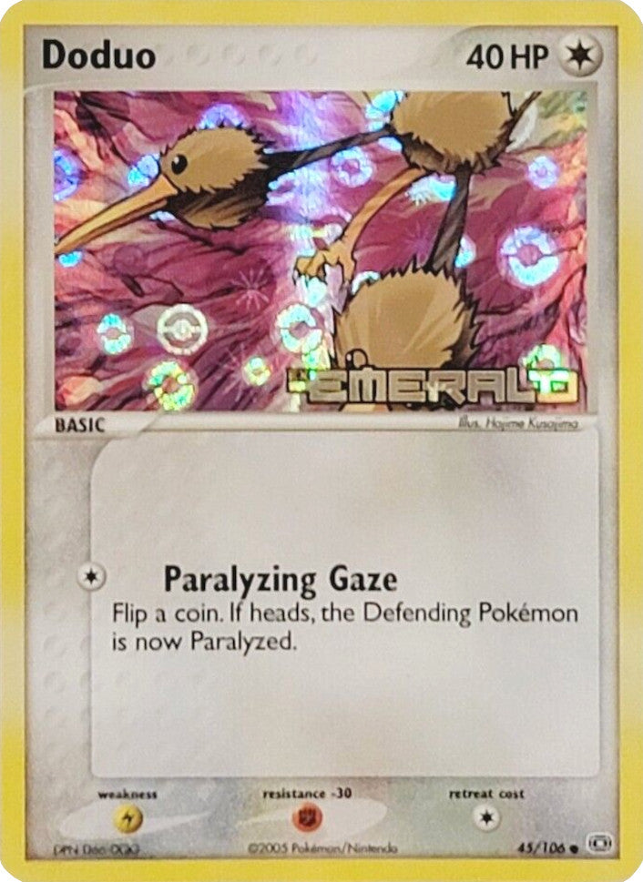 Doduo (45/106) (Stamped) [EX: Emerald] | Dragon's Lair Comics and Fantasy Houston TX