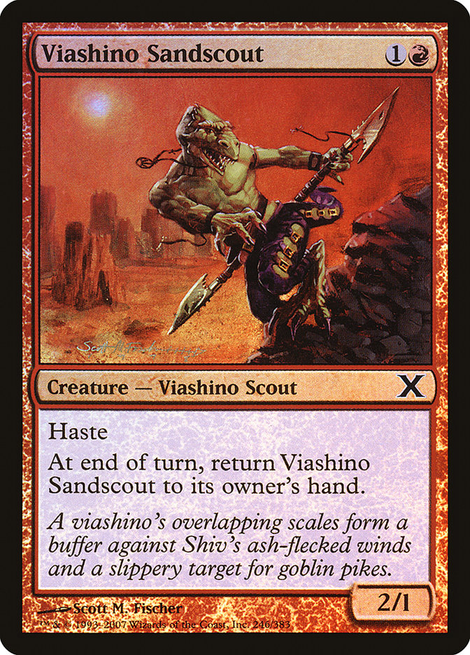 Viashino Sandscout (Premium Foil) [Tenth Edition] | Dragon's Lair Comics and Fantasy Houston TX