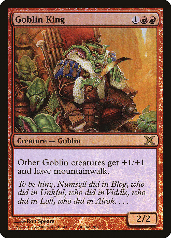 Goblin King (Premium Foil) [Tenth Edition] | Dragon's Lair Comics and Fantasy Houston TX