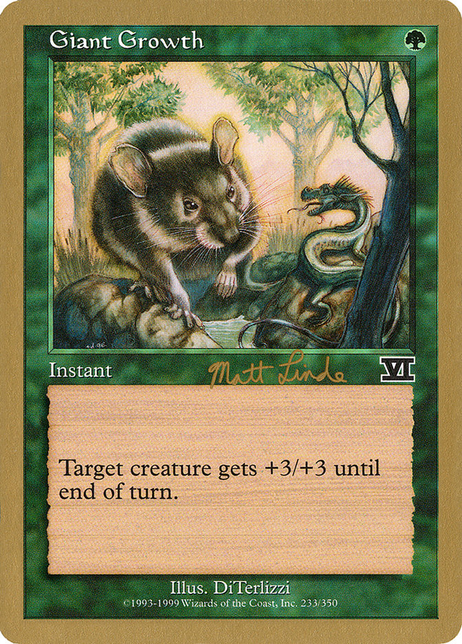 Giant Growth (Matt Linde) [World Championship Decks 1999] | Dragon's Lair Comics and Fantasy Houston TX