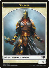 Soldier // Spirit Double-Sided Token [Commander 2014 Tokens] | Dragon's Lair Comics and Fantasy Houston TX