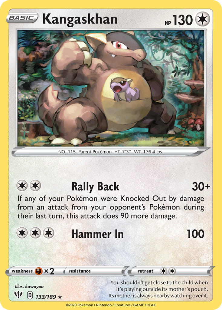 Kangaskhan (133/189) (Theme Deck Exclusive) [Sword & Shield: Darkness Ablaze] | Dragon's Lair Comics and Fantasy Houston TX
