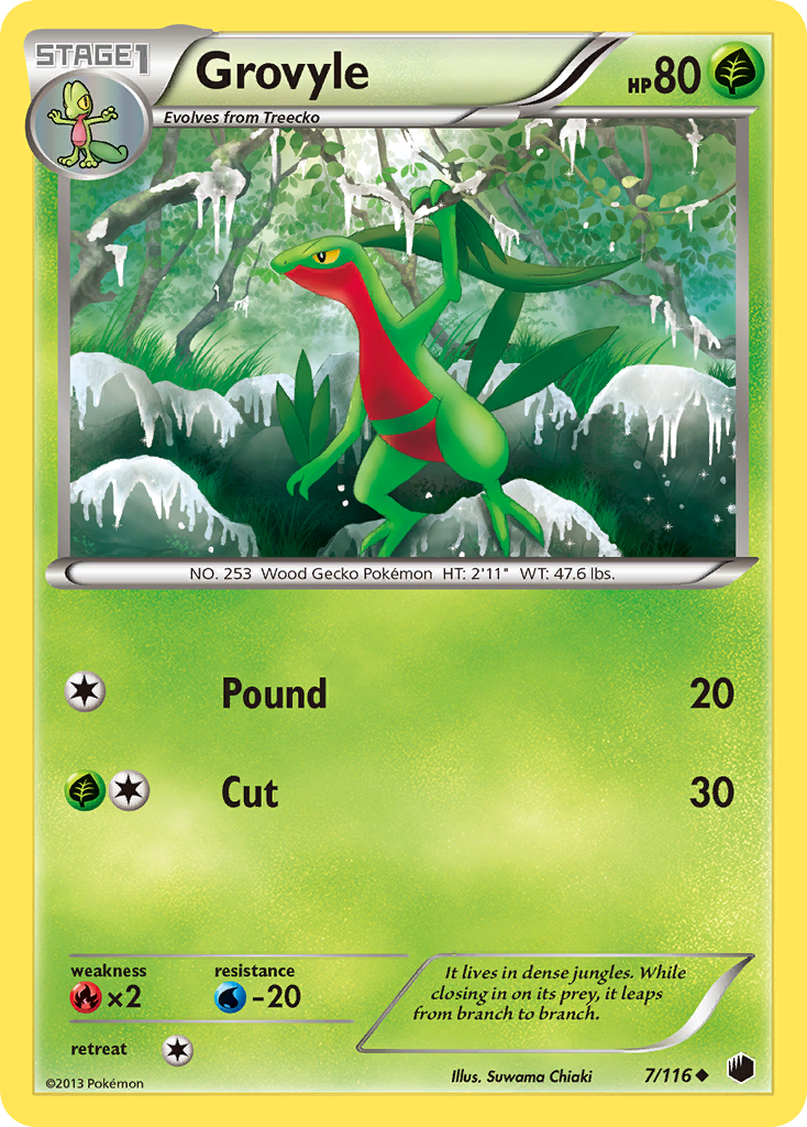 Grovyle (7/116) [Black & White: Plasma Freeze] | Dragon's Lair Comics and Fantasy Houston TX