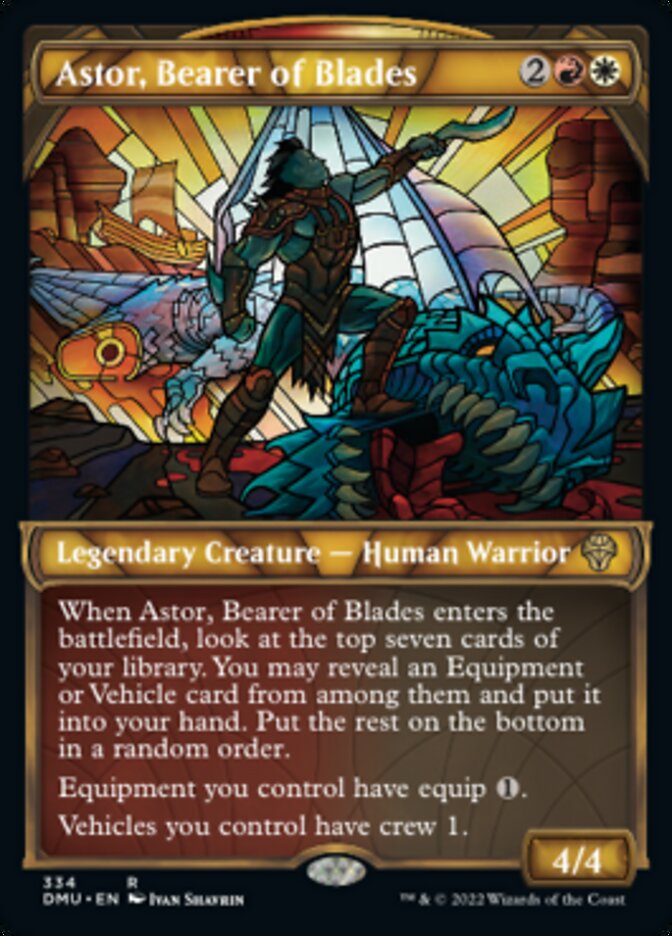 Astor, Bearer of Blades (Showcase Textured) [Dominaria United] | Dragon's Lair Comics and Fantasy Houston TX