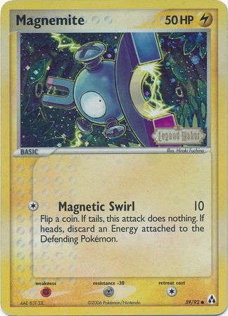Magnemite (59/92) (Stamped) [EX: Legend Maker] | Dragon's Lair Comics and Fantasy Houston TX