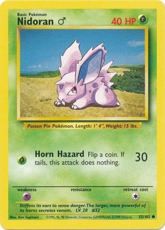Nidoran (55/102) (Male) [Base Set Unlimited] | Dragon's Lair Comics and Fantasy Houston TX