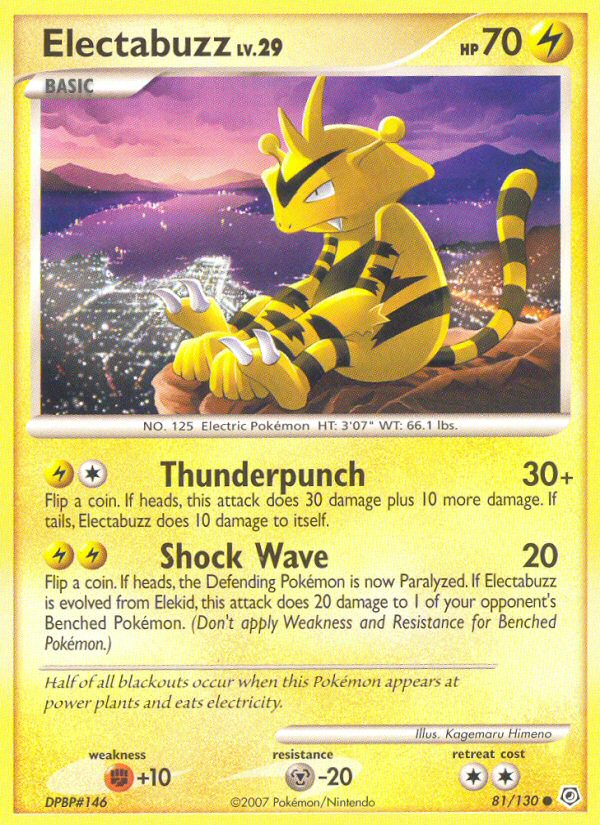 Electabuzz (81/130) [Diamond & Pearl: Base Set] | Dragon's Lair Comics and Fantasy Houston TX