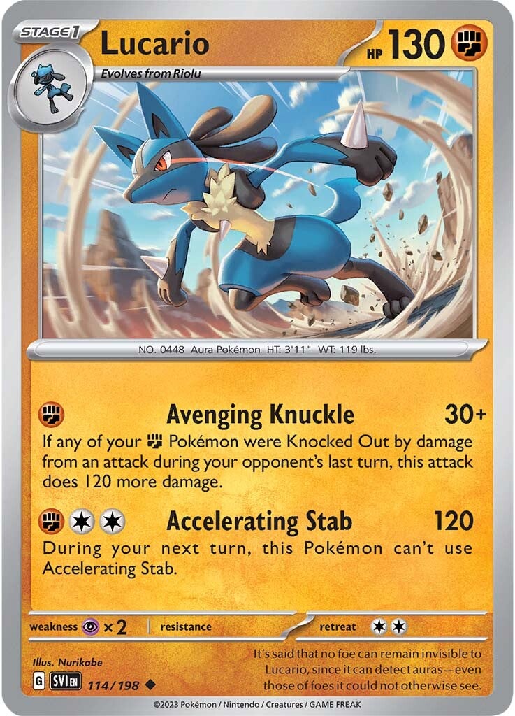 Lucario (114/198) [Scarlet & Violet: Base Set] | Dragon's Lair Comics and Fantasy Houston TX