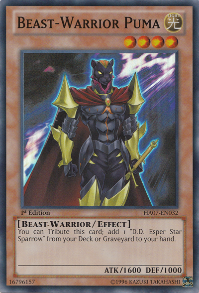 Beast-Warrior Puma [HA07-EN032] Super Rare | Dragon's Lair Comics and Fantasy Houston TX