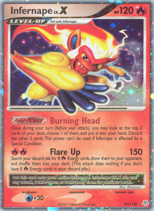 Infernape LV.X (121/130) [Diamond & Pearl: Base Set] | Dragon's Lair Comics and Fantasy Houston TX