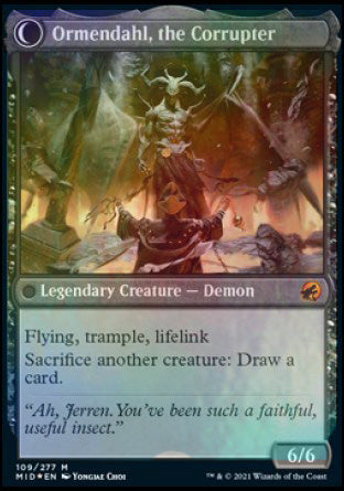 Jerren, Corrupted Bishop // Ormendahl, the Corrupted [Innistrad: Midnight Hunt Prerelease Promos] | Odin's Place