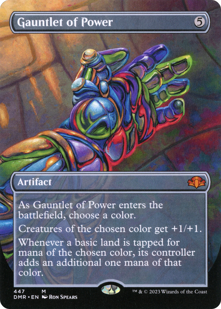 Gauntlet of Power (Borderless Alternate Art) [Dominaria Remastered] | Dragon's Lair Comics and Fantasy Houston TX